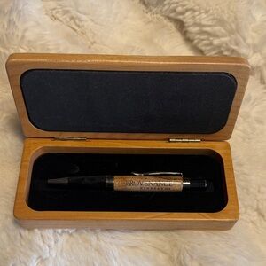 Wooden Box with Black and Gold Pen